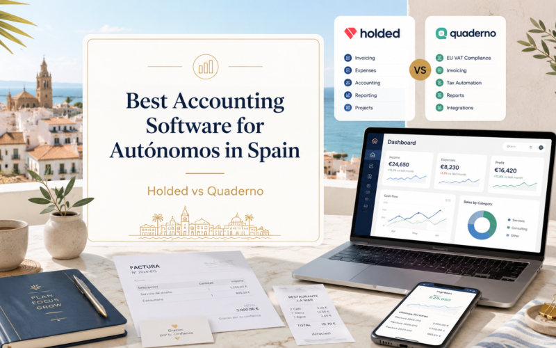 Best Accounting Software for Autónomos in Spain featured image comparing Holded vs Quaderno