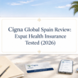Cigna Global Spain Review: Expat Health Insurance featured image in a light and modern Spain-themed setting with health insurance documents and digital tools